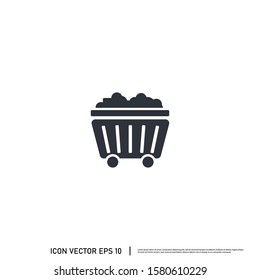 Coal Wagon Icon Vector Logo Template Design Element