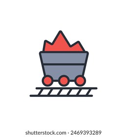 Icono de carro de carbón. Vector.Trazo editable.signo de estilo lineal para el uso Diseño web,logo.Ilustración de símbolo.