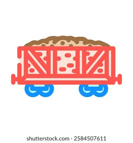 coal wagon industry color icon vector. coal wagon industry sign. isolated symbol illustration