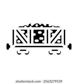 coal wagon industry glyph icon vector. coal wagon industry sign. isolated symbol illustration