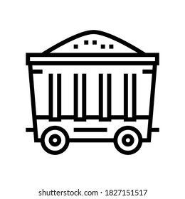 coal wagon line icon vector. coal wagon sign. isolated contour symbol black illustration