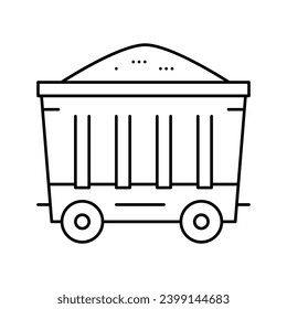 coal wagon line icon vector. coal wagon sign. isolated contour symbol black illustration