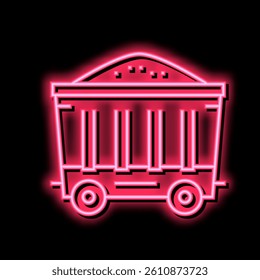coal wagon neon light sign vector. coal wagon illustration