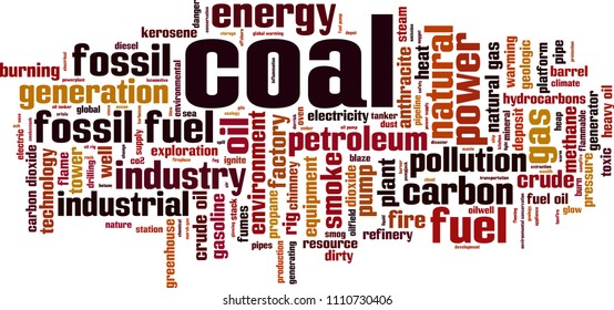 Coal word cloud concept. Vector illustration