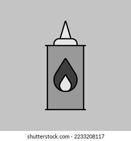 Coaling fluid vector grayscale icon. Barbecue and bbq grill sign. Graph symbol for cooking web site and apps design, logo, app, UI