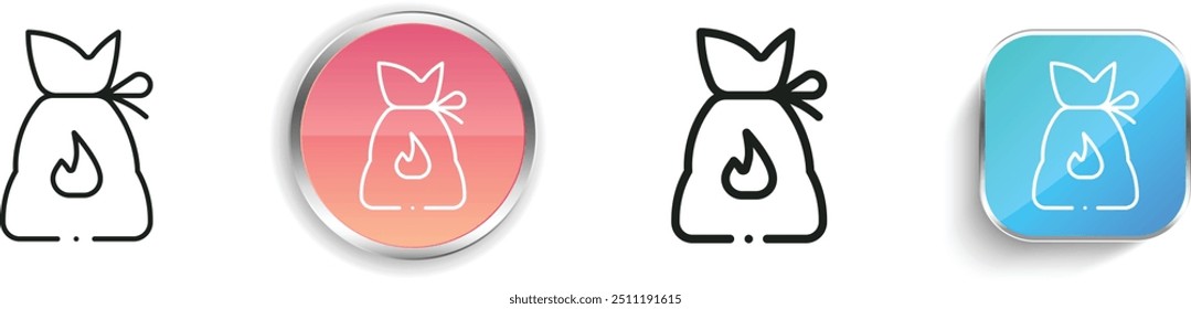 coals icon. Thin Linear, Regular and Button Style Design Isolated On White Background