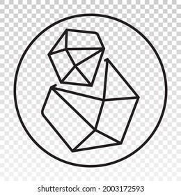 coals or stone line art icon for apps and websites