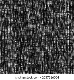Coarse canvas structure. Distressed fabric background. Grunge graphics in black and white.