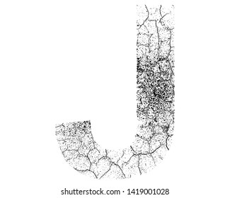 Coarse cracked soil effect letter.