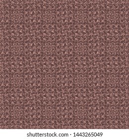 Coarse decorative background divided into squares. Grainy pattern in tones of brown and pink. Abstract knit texture. Vector illustration.