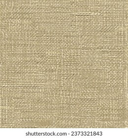 Coarse jute fabric, old sack cloth. Rustic structure. Burlap background. Grunge woven texture. Vector seamless.