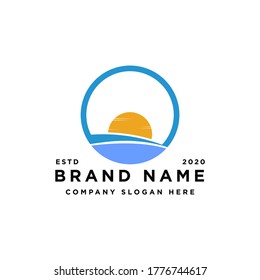 coast beach sea holiday logo design inspiration