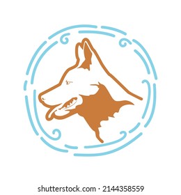 Coast Dog Logo, Friendly and Cool, EPS 10 vector