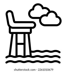 Coast guard beach icon outline vector. Water emergency. Sea lifeboat