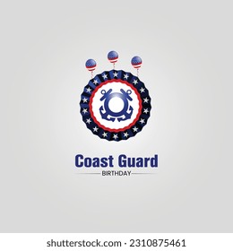 coast guard birthday creative concept. coast guard birthday vector illustration. American coast guard birthday