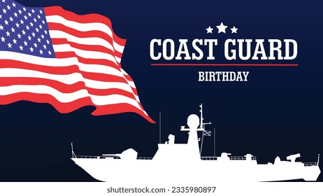 coast guard birthday vector background 3