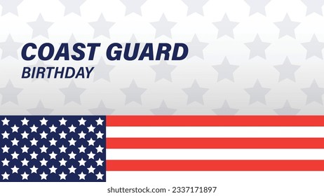 coast guard birthday vector background with light gray theme