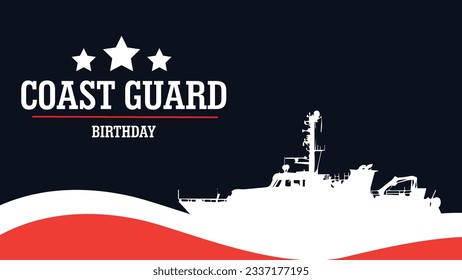 coast guard birthday vector background