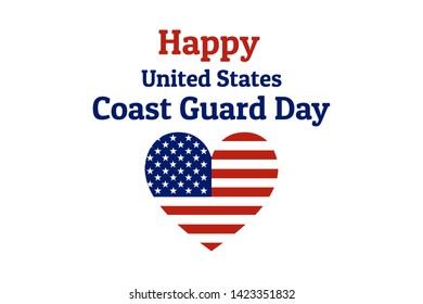 Coast Guard Day holiday background with national flag of the United States of America. Annual celebrated every August 4. For banner, card, poster