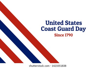 Coast Guard Day holiday background with national flag of the United States of America. Annual celebrated every August 4. For banner, card, poster