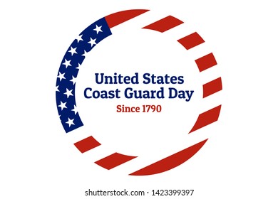 Coast Guard Day holiday background with national flag of the United States of America. Annual celebrated every August 4. For banner, card, poster