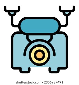 Coast guard drone icon outline vector. Air transport. Sea rescue color flat