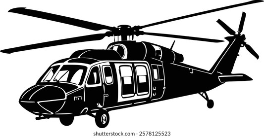 Coast Guard Helicopter vector art illustration 