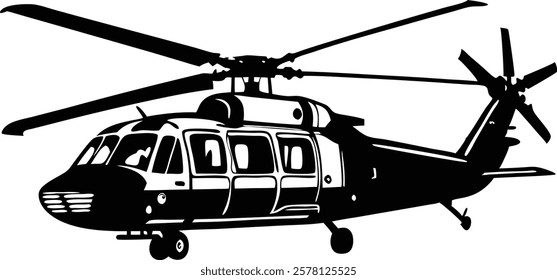 Coast Guard Helicopter vector art illustration 