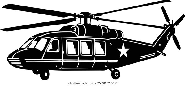 Coast Guard Helicopter vector art illustration 