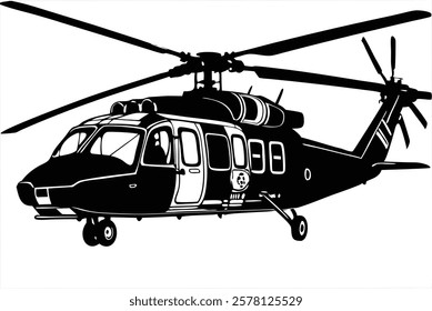 Coast Guard Helicopter vector art illustration 