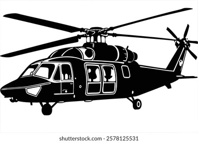 Coast Guard Helicopter vector art illustration 