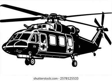 Coast Guard Helicopter vector art illustration 