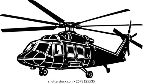 Coast Guard Helicopter vector art illustration 