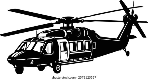 Coast Guard Helicopter vector art illustration 