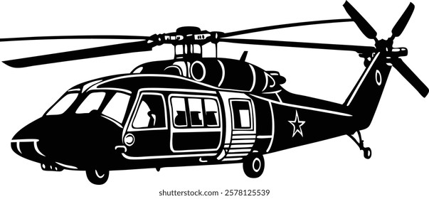 Coast Guard Helicopter vector art illustration 