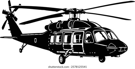 Coast Guard Helicopter vector art illustration 