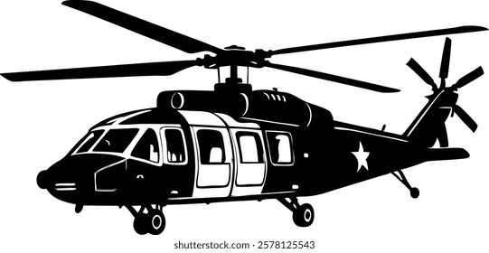 Coast Guard Helicopter vector art illustration 