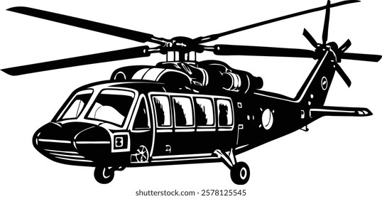 Coast Guard Helicopter vector art illustration 