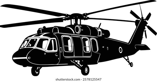 Coast Guard Helicopter vector art illustration 