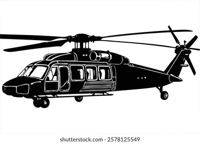 Coast Guard Helicopter vector art illustration 