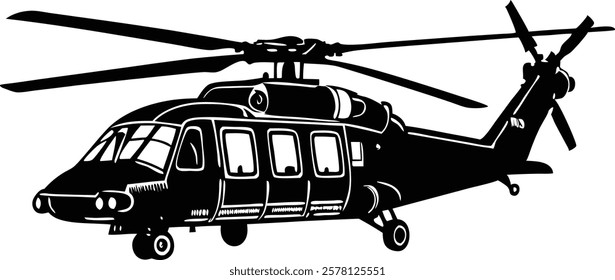 Coast Guard Helicopter vector art illustration 