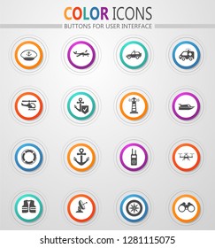 Coast Guard icon set for web sites and user interface