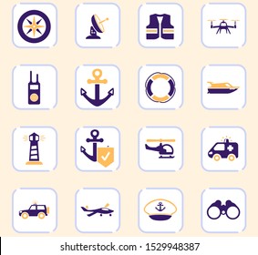 Coast Guard icon set for web sites and user interface