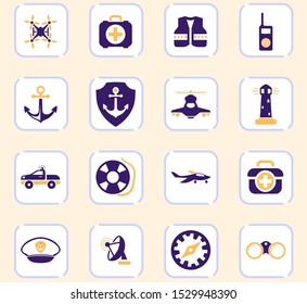 Coast Guard icon set for web sites and user interface