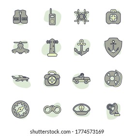Coast Guard icon set for web sites and user interface