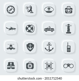 Coast Guard icon set for web sites and user interface