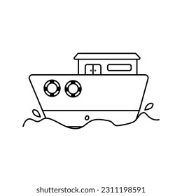 Coast Guard Ship Line Icon