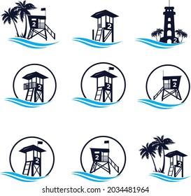 paquete de logotipo de torre de protección costera