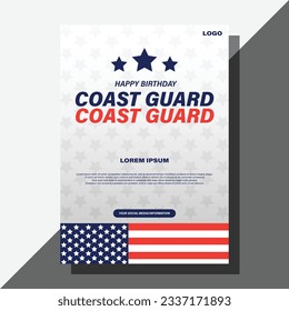 coast guard vector flyer background design
