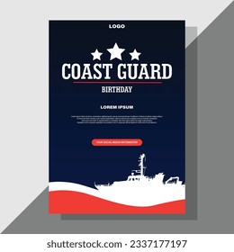 coast guard vector flyer poster design